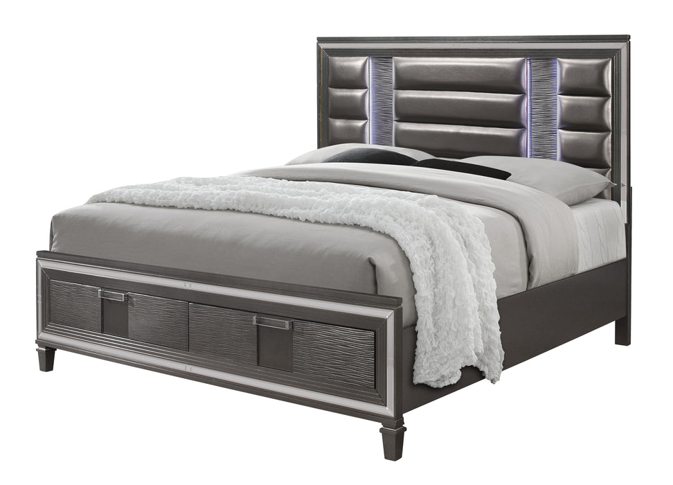 Pisa Full Bed Metallic Grey image