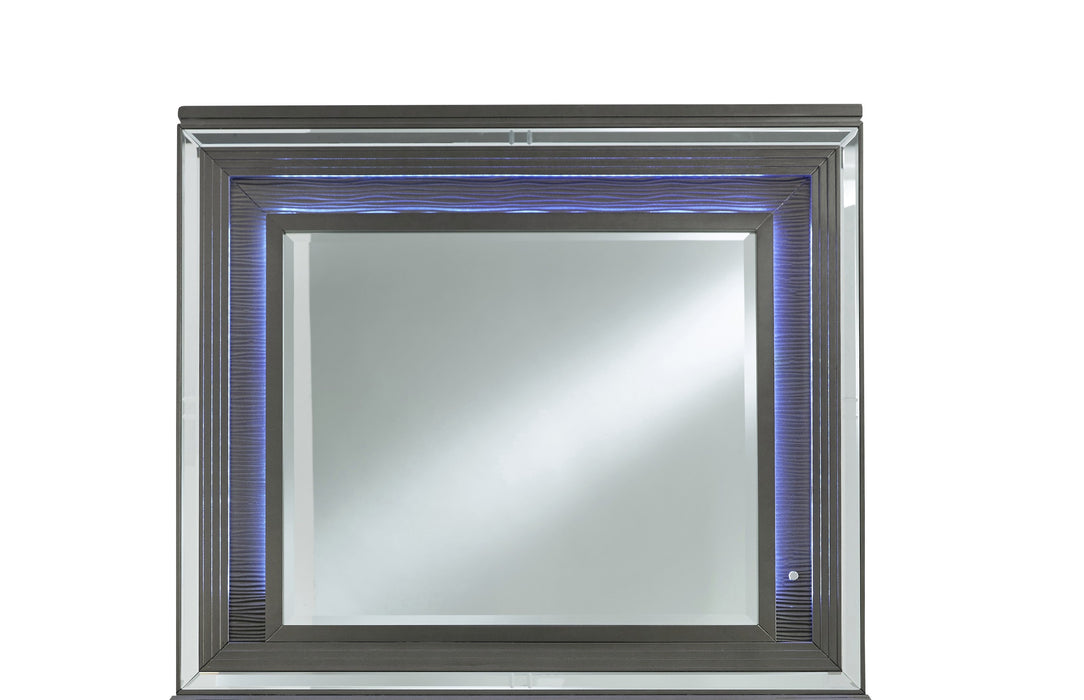 Pisa Metallic Grey Mirror W/Led image